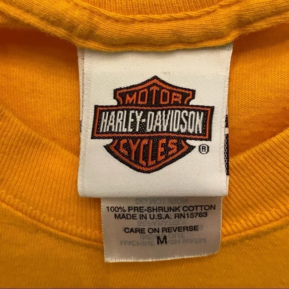 HARLEY-DAVIDSON 2009 Graphic Black Widow Florida Yellow T-Shirt Size Medium